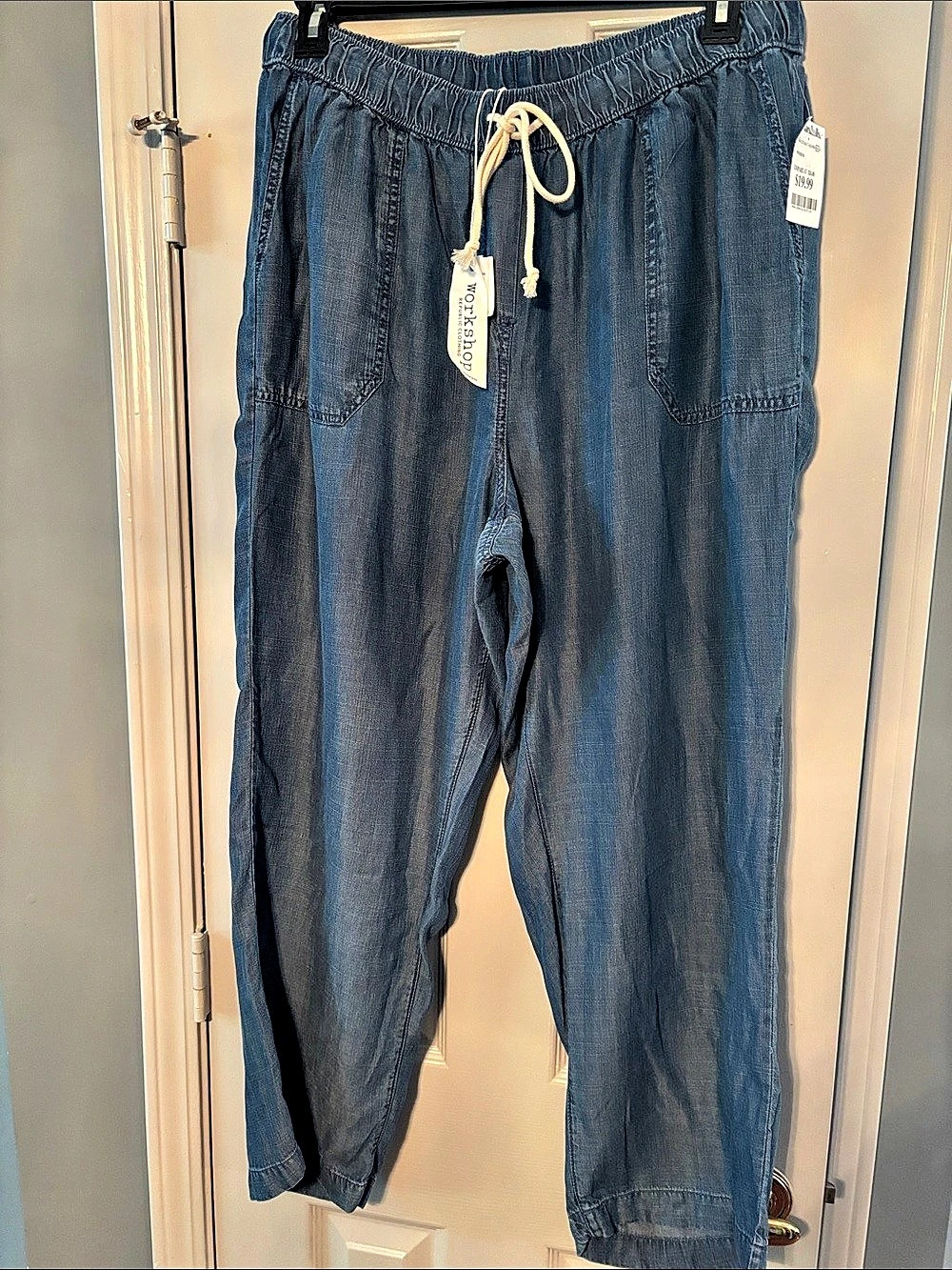 Workshop Blue Drawstring Pants NWT
